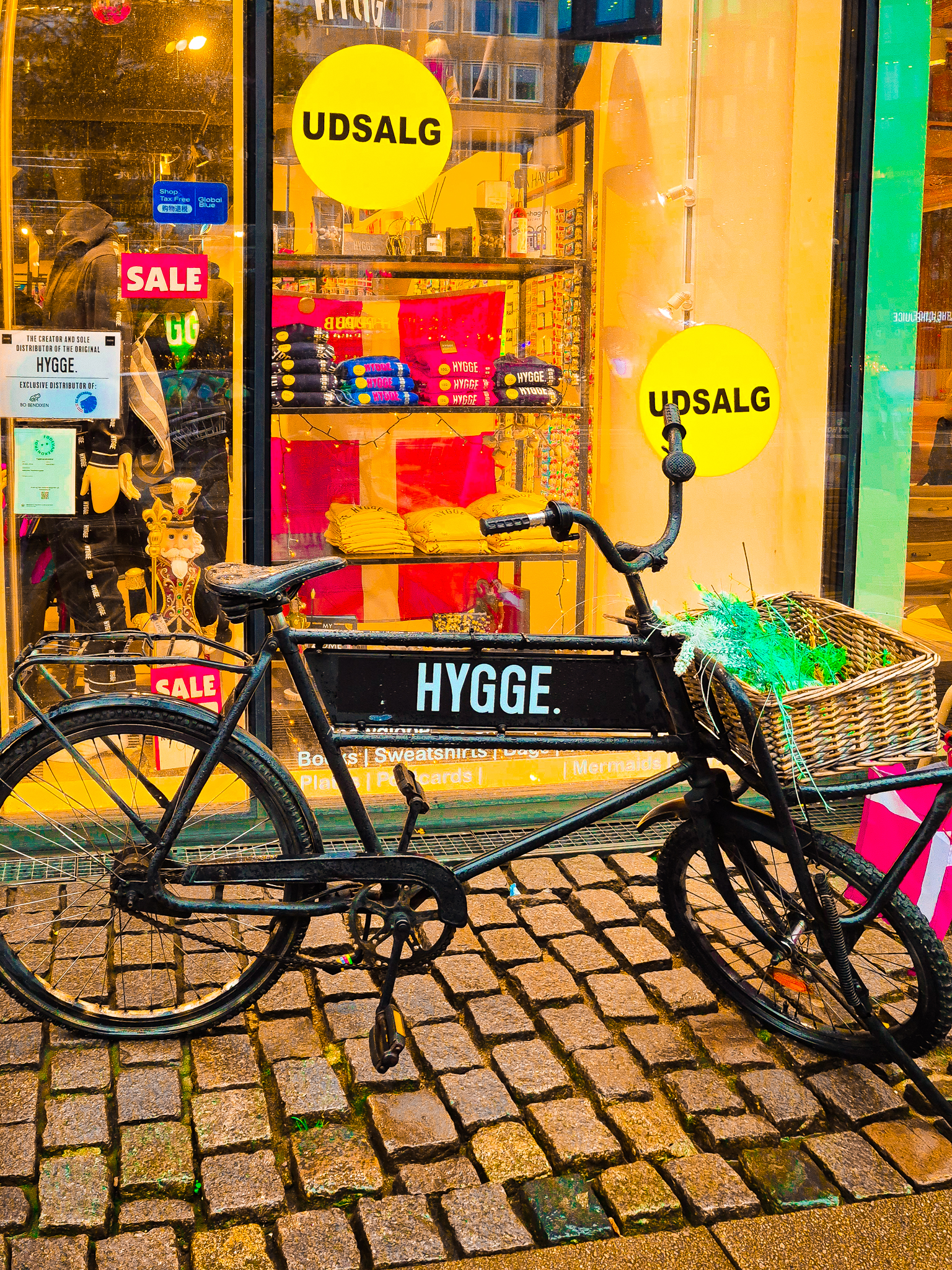 På vej til Tivoli, så vi denne fede "Hygge" cykel.